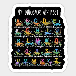 Dinosaurs Alphabet A-Z ABC Dino Identification Sticker